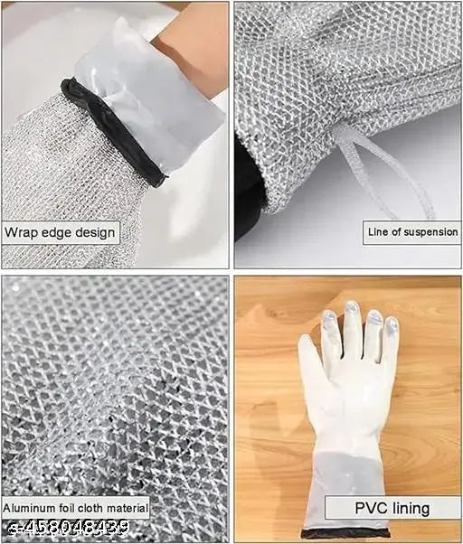 1 PAIR Wire Dishwashing Gloves & Wiping Pots