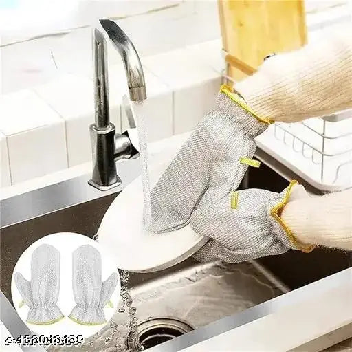 1 PAIR Wire Dishwashing Gloves & Wiping Pots